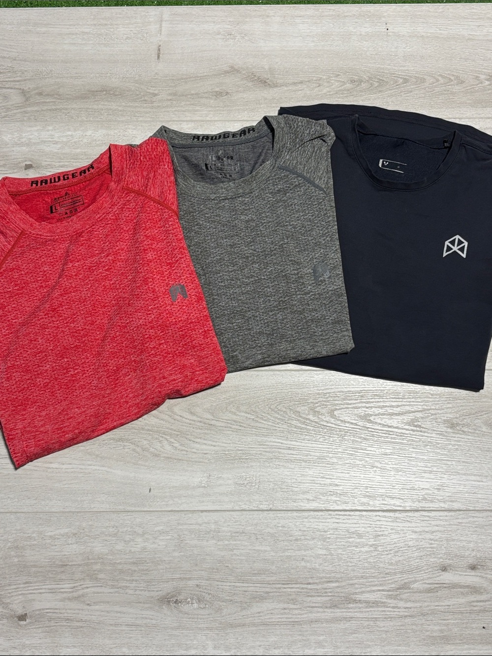 Bundle of 3 Men’s RawGear Performance Crew Neck Shirt Size L